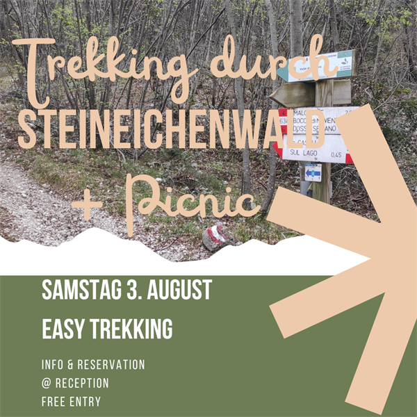 Trekkin durch Steineichenwald mit Picnic